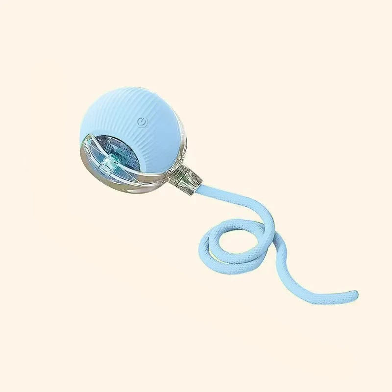 Cat Interactive Ball Toys Automatic Rolling Ball Faux Tail Rechargeable Smart Pet Electric Toy Dog Cat Training Imitate Mouse